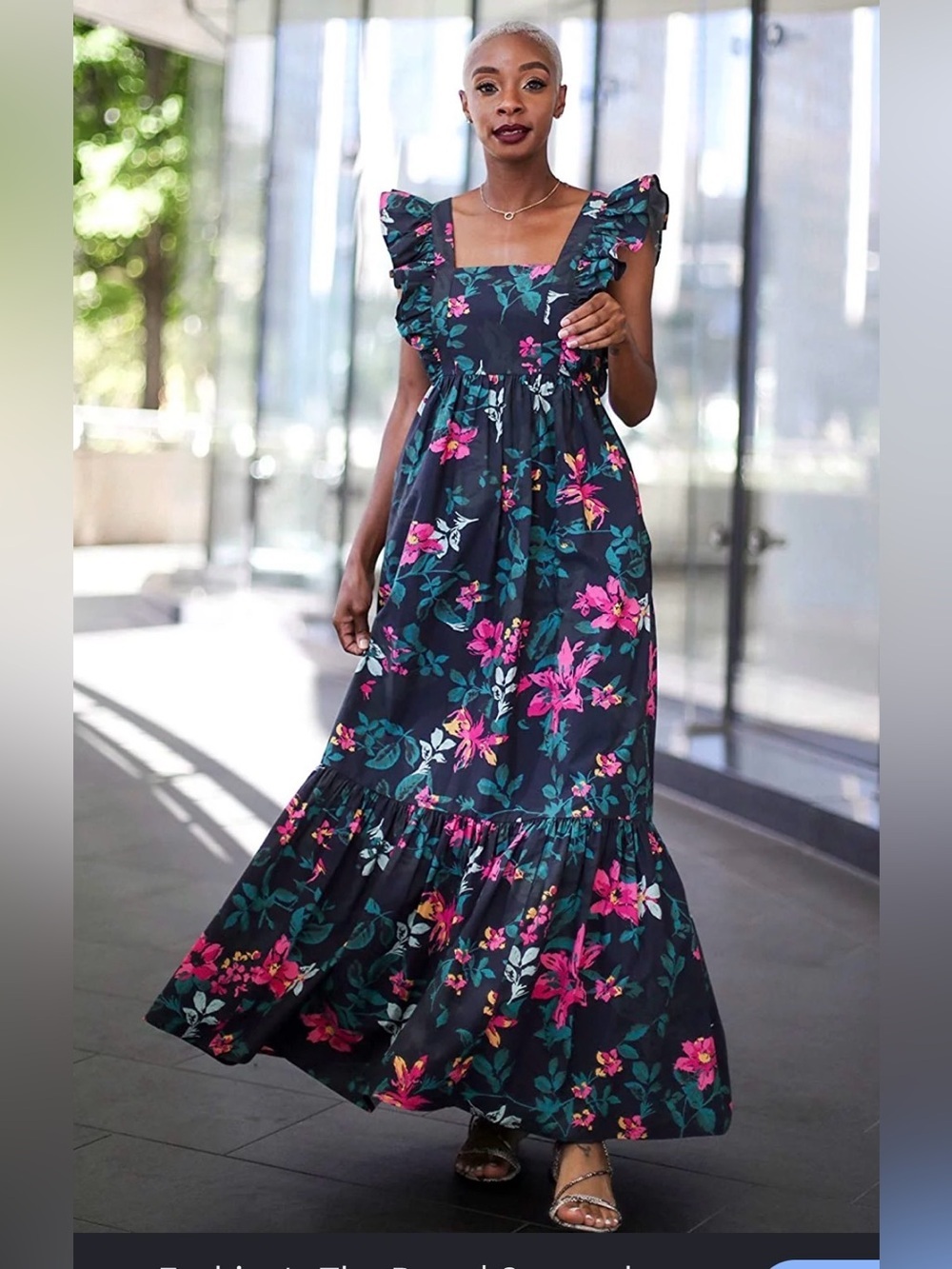 SignedBlake X The Drop Floral Tiered Maxi Dress , Large